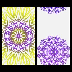 Templates for Greeting and Business cards. Vector Illustration. Oriental Pattern with. Mandala. Wedding invitation