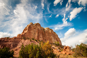 Red Rocks in Valley with big blue sky