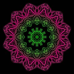 Ornamental round lace. Sacred oriental mandala. color floral ornament. Modern Decorative vector illustraation