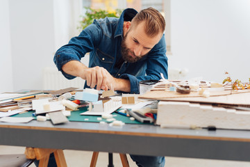 Creative young man working on a new design