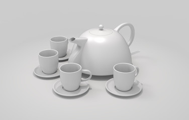 Pot on background. 3D rendering.