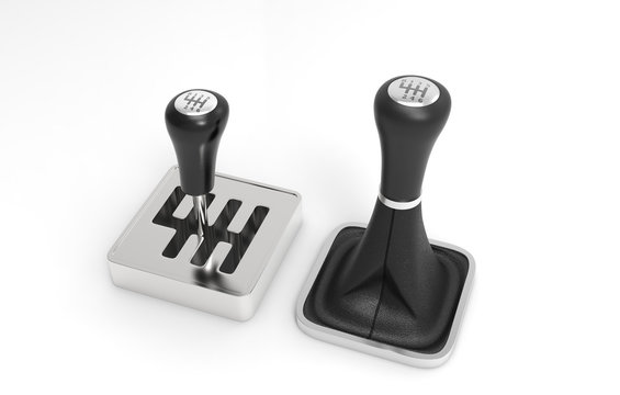 Gearbox shifter. 3D rendering.