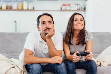 The wife plays the game