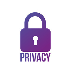 Lock icon. Privacy word, secure concept. vector illustration isolated on white background.