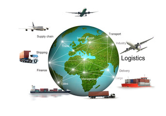 Fototapeta premium Transportation, import-export, logistic, shipping business management