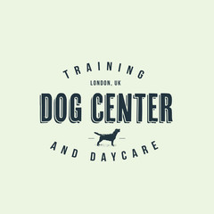 Dog training center badge templates. Design elements for logo, label, icon. Vector illustration