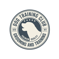 Dog training center badge templates. Design elements for logo, label, icon. Vector illustration