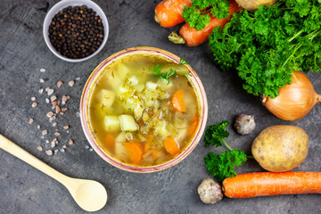Cucumber soup with pickled cucumbers