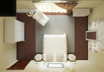 bedroom, interior visualization, 3D illustration