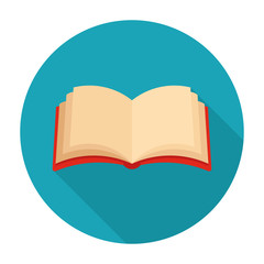 red open book, can be used as a logo for a library store, study