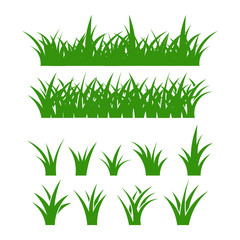 green grass, decoration in a flat style, cartoon decoration