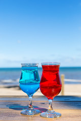 Caribbean drinks in glass