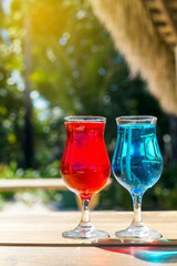 Caribbean drinks in glass