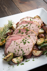 sliced roasted pork loin