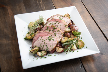 sliced roasted pork loin