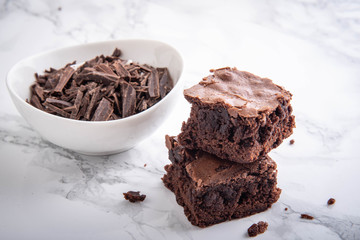 isolated chocolate brownie