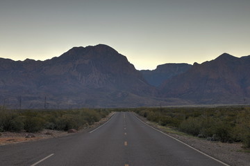 Mountain road in Big Bend National Park Texas USA