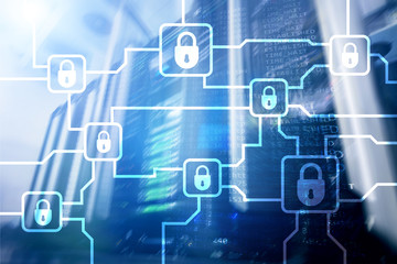 Blochain information encryption. Cyber security, crypto currency.