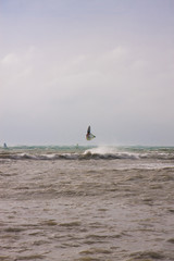 Naklejka premium Windsurfing, landscape sea