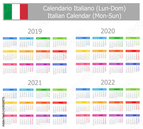 Calendrier Upec 2023 2019 2022 Italian Type 1 Calendar Mon Sun On White Background Wall  Mural-Bartkowski