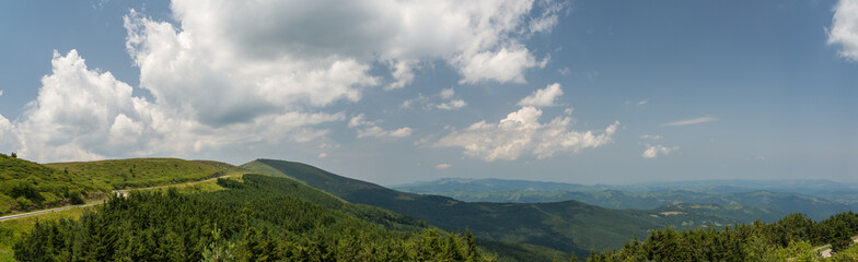Fototapeta na wymiar Mountain range landscape view, panorama