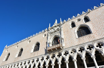 Fototapeta premium the splendid unrecognizable Palazzo Ducale, in Venice, in the central Piazza San Marco in front of the lagoon