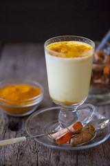 Turmeric with milk drinks good for beauty and health