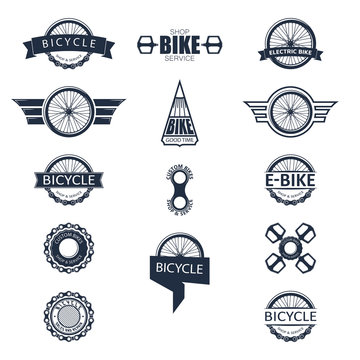 Bike badge set vector. Bike logo