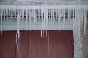 icicles hanging from the roof