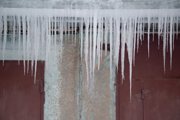 icicles hanging from the roof