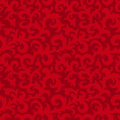 Fototapeta na wymiar Flower seamless pattern with elements of folk style. Dark red background. illustration.