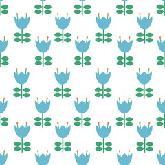 Vector folk art pattern - Scandinavian, Nordic style seamless pattern background