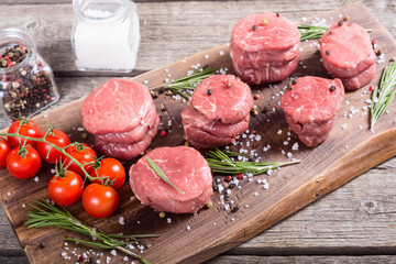 Raw filet mignon