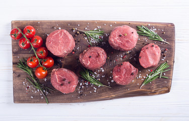 Raw filet mignon