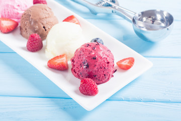 Mix of ice cream ball