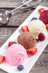 Mix of ice cream ball