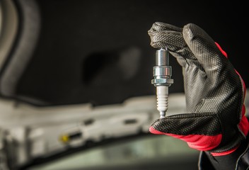 Vehicle Spark Plug in a Hand