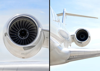 Jet Engine on luxury private aircraft - Bombardier