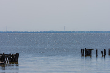 horizon over the mediterranean sea over the delta of the po