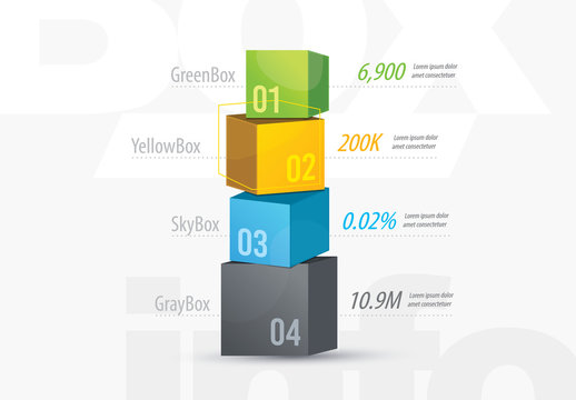 3D Boxes Infographic Layout