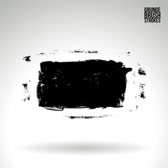 Fototapeta premium Black brush stroke and texture. Grunge vector abstract hand - painted element. Underline and border design.