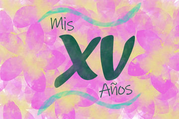 Invitation card of "mis XV años" party