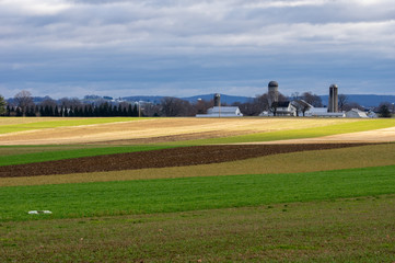 Fototapeta na wymiar Rolling Farmland in Wintertime