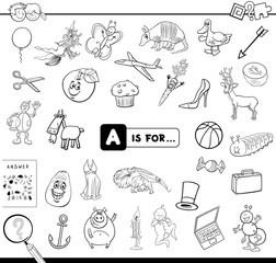 A is for educational game coloring book