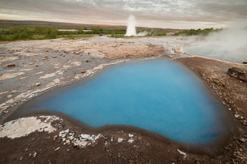 Strokkur Geyser and it's thermal surrounding