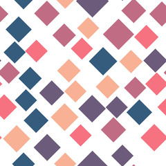 Seamless abstract geometric pattern of squares in random order. Funny, happy and children theme. Simple flat vector illustration.