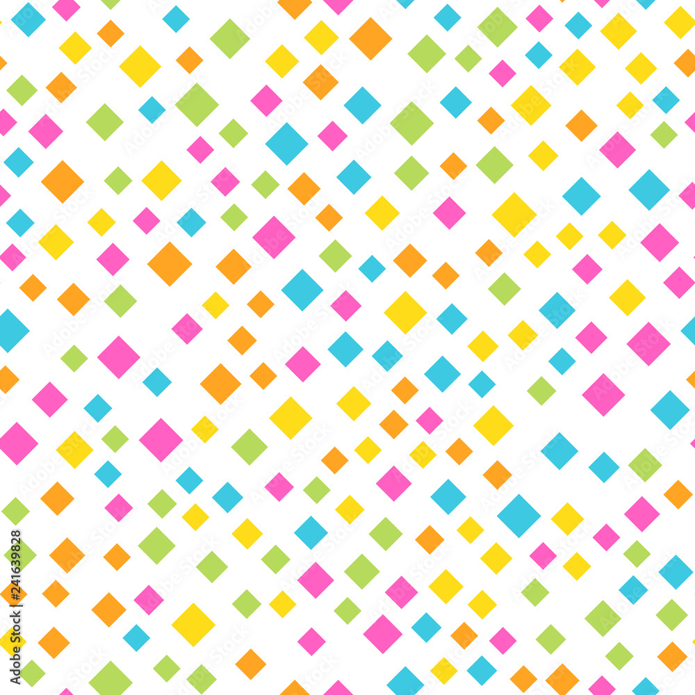 Poster seamless abstract geometric pattern of squares in random order. funny, happy and children theme. sim