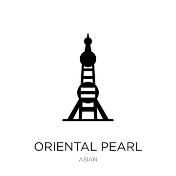 oriental pearl tower icon vector on white background, oriental p