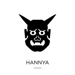 hannya icon vector on white background, hannya trendy filled ico