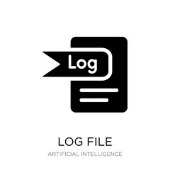 log file icon vector on white background, log file trendy filled